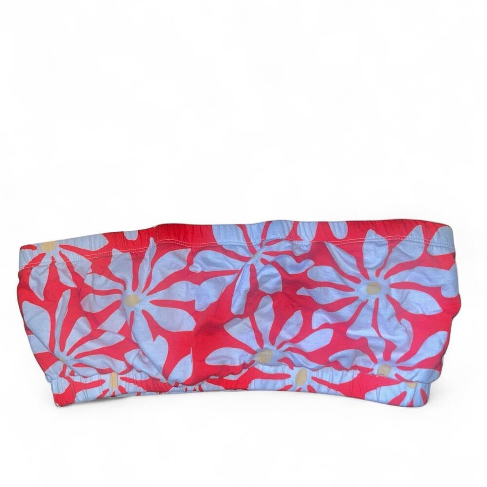 Forever 21 Women's Red Hawaiian Tropical Floral Tube Top Bandeau SZ L
